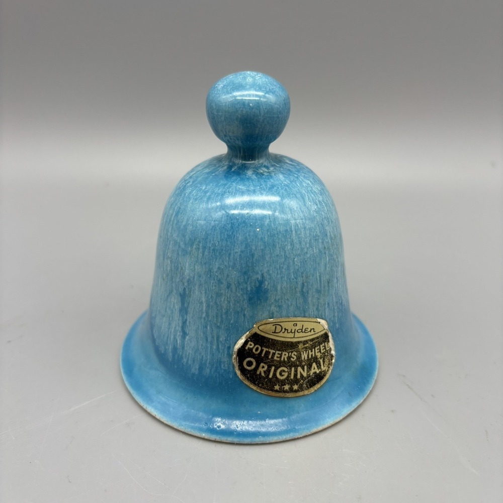 Vintage Dryden Art Pottery Bell Signed Original Tag